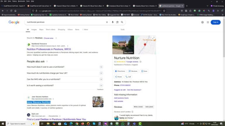 Nutritionist Pershore
