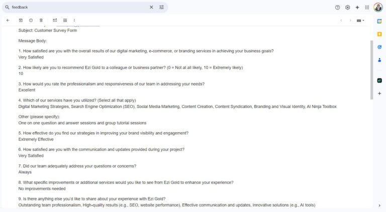Marketing Tutor Feedback