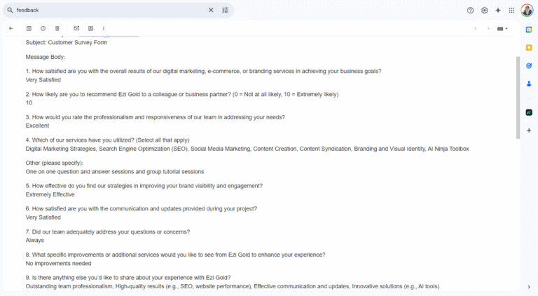 Marketing Tutor Feedback