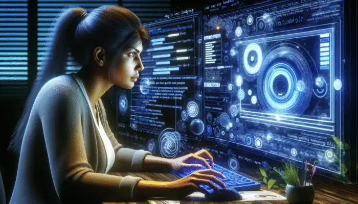 A web developer assessing Google PageSpeed Insights metrics on a computer screen to evaluate lazy loading performance.