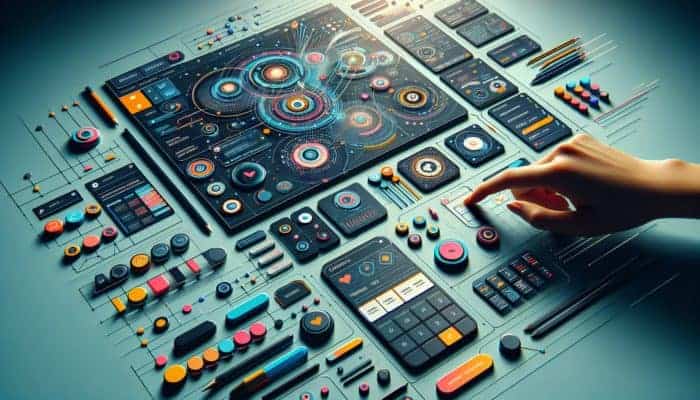 A sleek, modern UI featuring vibrant buttons, clear typography, and harmonious colours on a digital screen.