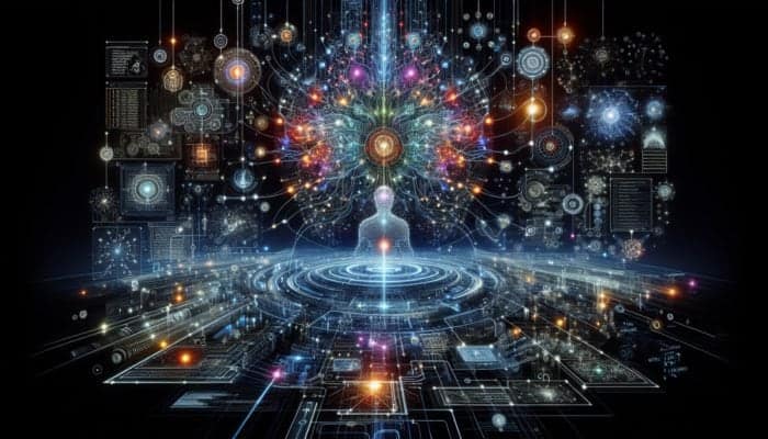 Optimise for Perplexity AI Search Results: A futuristic AI system with glowing neural networks processing human language and data, enhancing search accuracy.