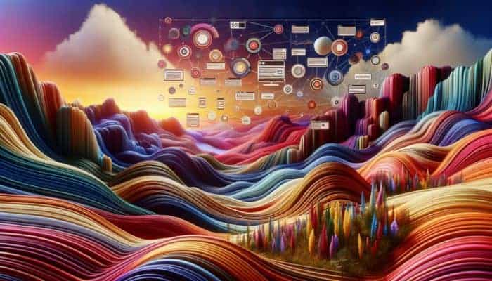 A vibrant digital landscape illustrating personalized landing pages and tailored recommendations for brand loyalty SEO.