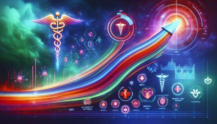 Graph showing a 200% increase in website traffic after integrating authority mentions from medical journals.