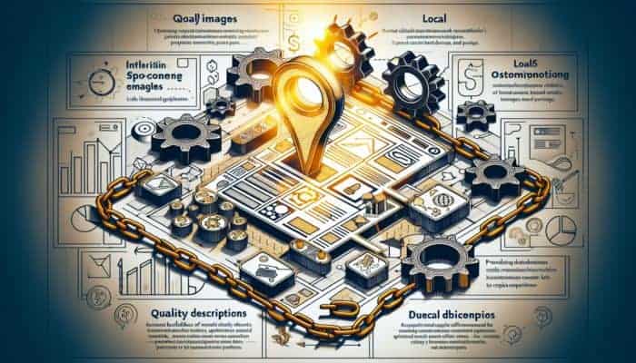 E-commerce SEO optimization with local Wincanton focus, including images, descriptions, and backlinks.