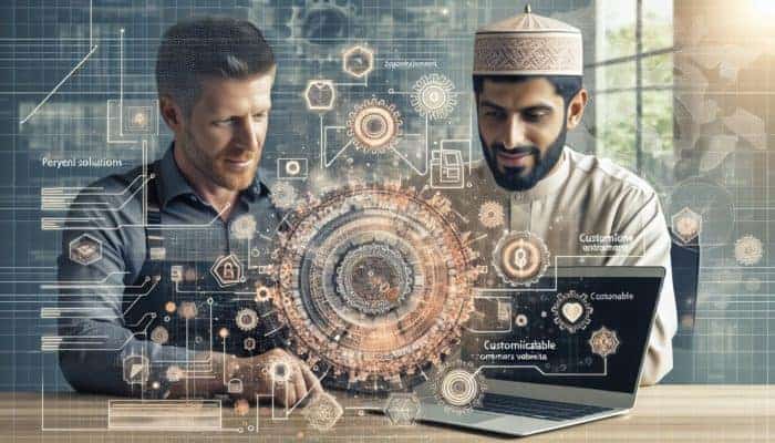 A Keynsham expert customizes a WooCommerce website on a laptop, using local market data and payment options.